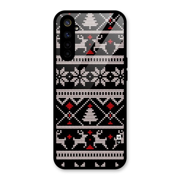 Christmas Seamless Aztec Pattern Glass Back Case for Realme 6i