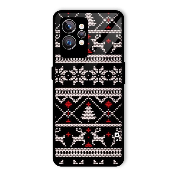 Christmas Seamless Aztec Pattern Glass Back Case for Realme GT2 Pro