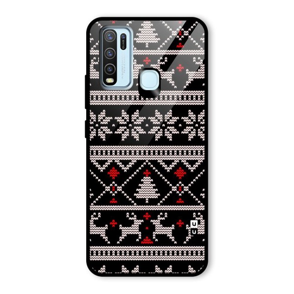 Christmas Seamless Aztec Pattern Glass Back Case for Vivo Y30