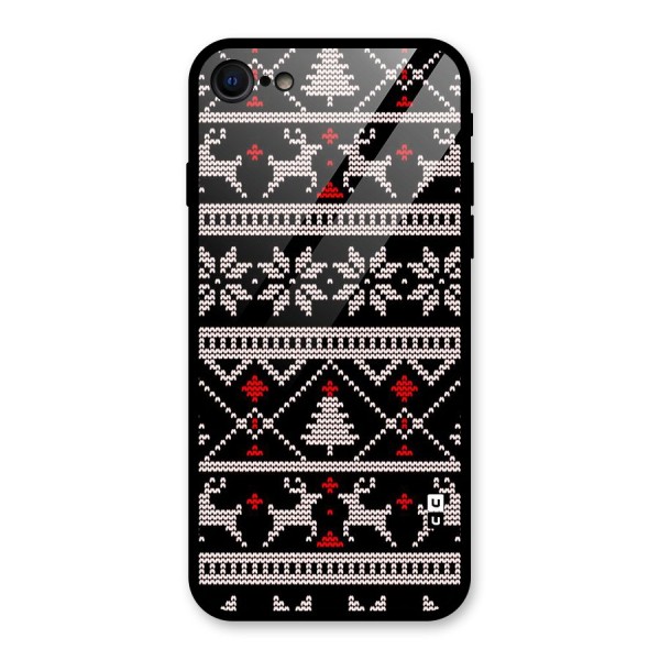 Christmas Seamless Aztec Pattern Glass Back Case for iPhone 8