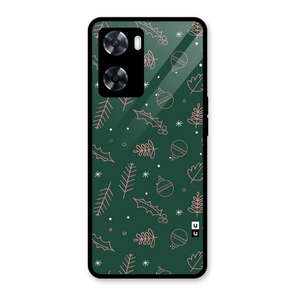 Christmas Season Leaves Glass Back Case for Oppo A77