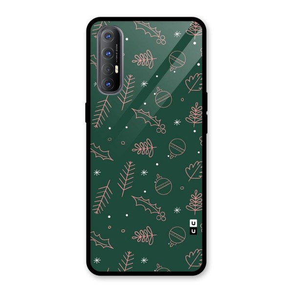 Christmas Season Leaves Glass Back Case for Oppo Reno3 Pro