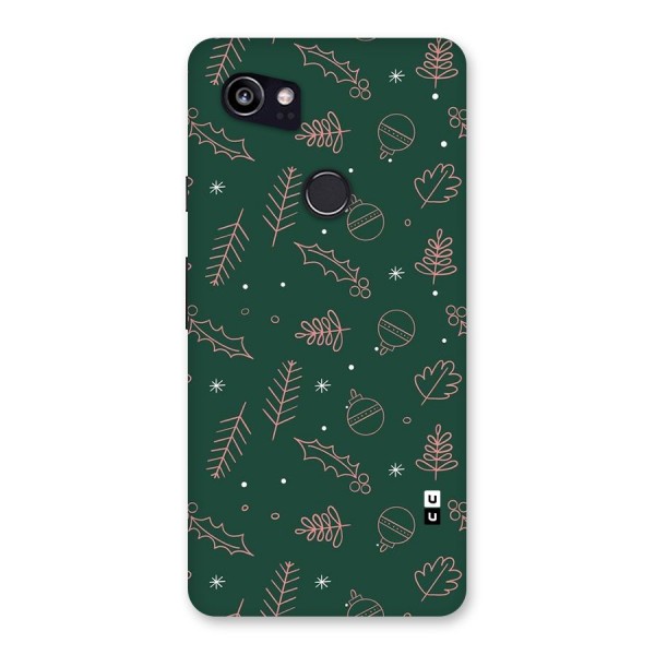 Christmas Vibes Leaves Back Case for Google Pixel 2 XL