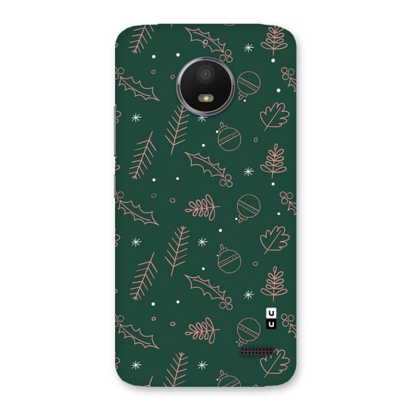 Christmas Vibes Leaves Back Case for Moto E4