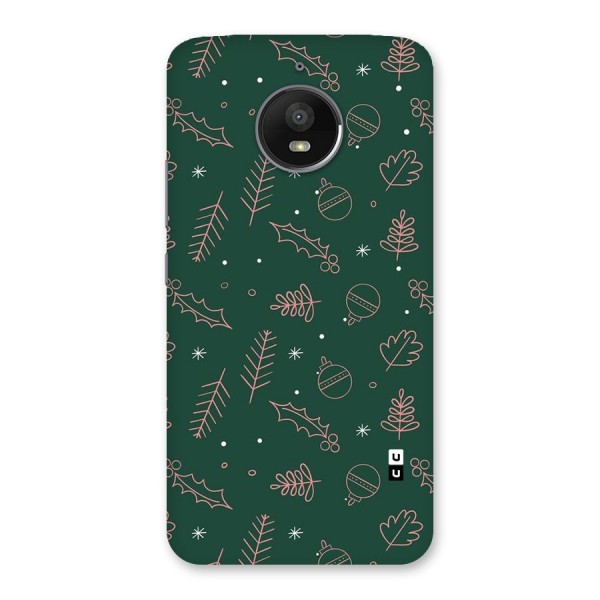 Christmas Vibes Leaves Back Case for Moto E4 Plus