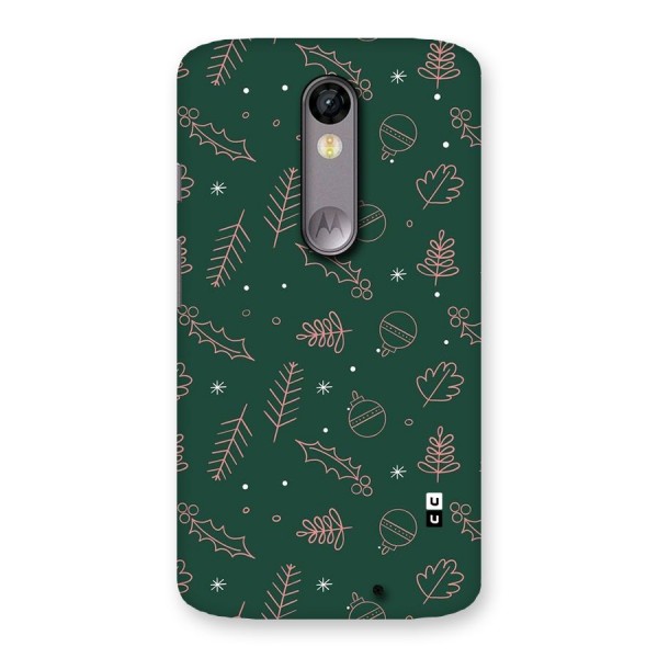 Christmas Vibes Leaves Back Case for Moto X Force