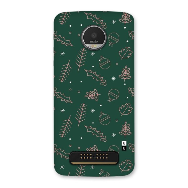 Christmas Vibes Leaves Back Case for Moto Z Play