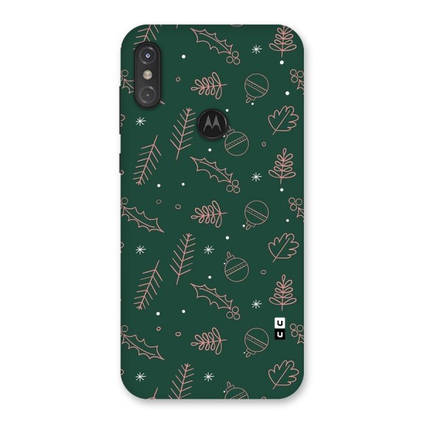 Christmas Vibes Leaves Back Case for Motorola One Power