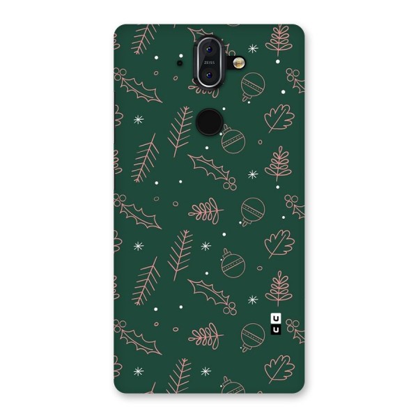 Christmas Vibes Leaves Back Case for Nokia 8 Sirocco