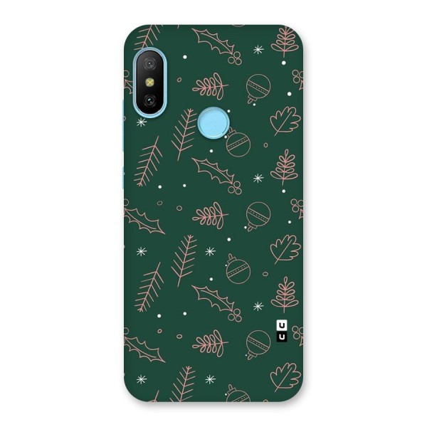 Christmas Vibes Leaves Back Case for Redmi 6 Pro