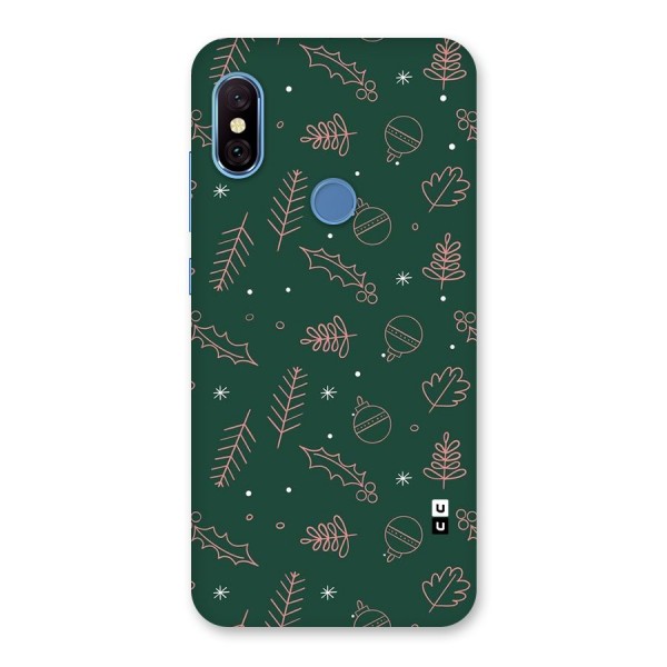 Christmas Vibes Leaves Back Case for Redmi Note 6 Pro