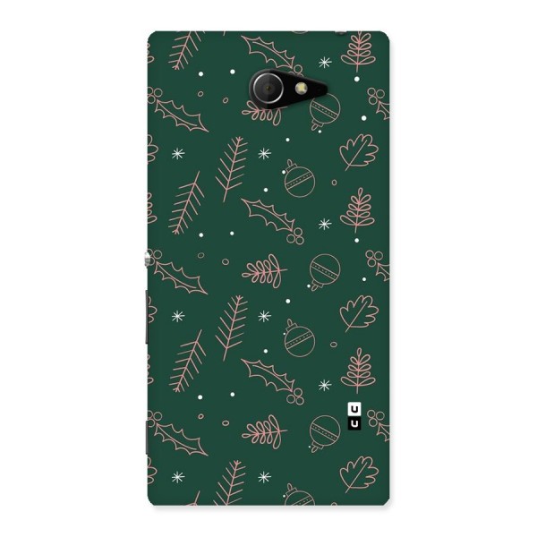 Christmas Vibes Leaves Back Case for Xperia M2