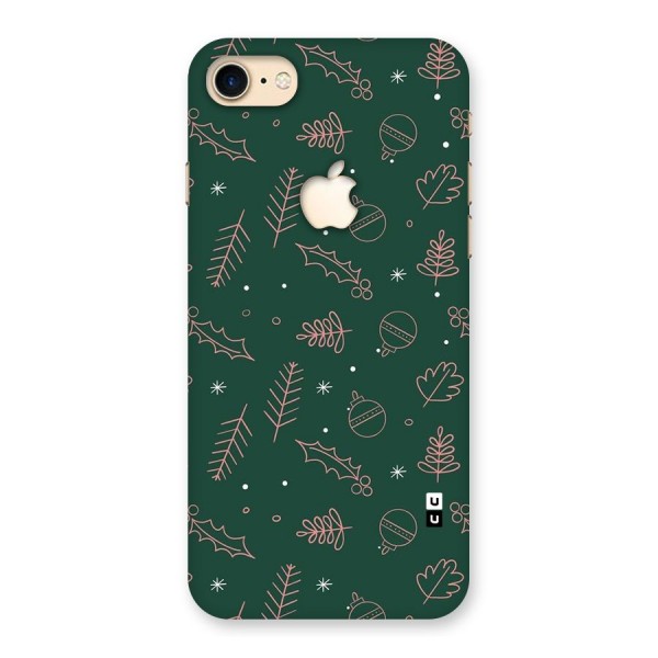 Christmas Vibes Leaves Back Case for iPhone 7 Apple Cut