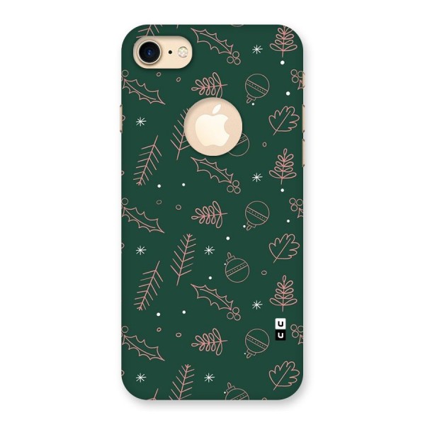 Christmas Vibes Leaves Back Case for iPhone 8 Logo Cut