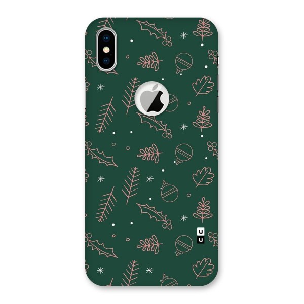 Christmas Vibes Leaves Back Case for iPhone XS Logo Cut