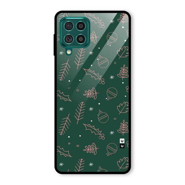 Christmas Vibes Leaves Glass Back Case for Galaxy F62