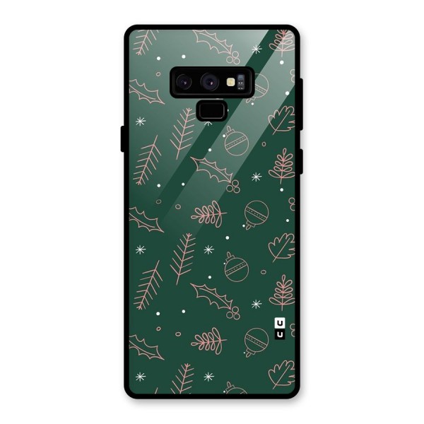 Christmas Vibes Leaves Glass Back Case for Galaxy Note 9