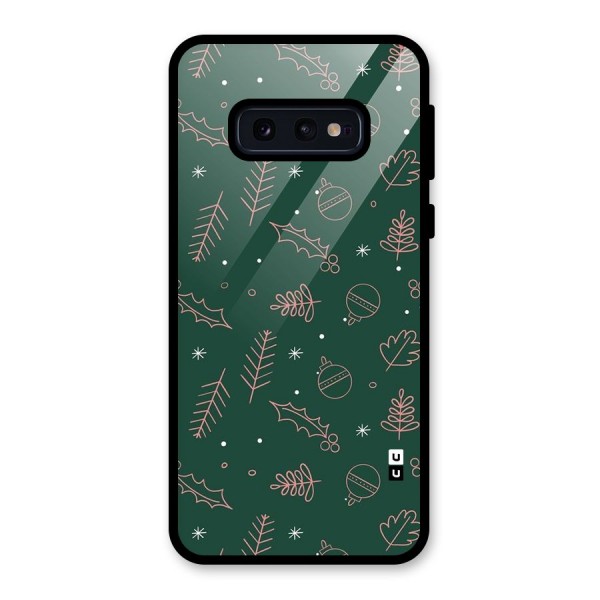 Christmas Vibes Leaves Glass Back Case for Galaxy S10e