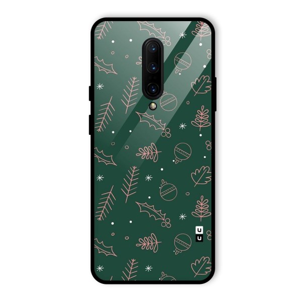 Christmas Vibes Leaves Glass Back Case for OnePlus 7 Pro