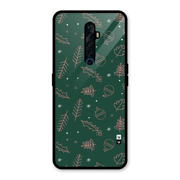 Christmas Vibes Leaves Glass Back Case for Oppo Reno2 Z