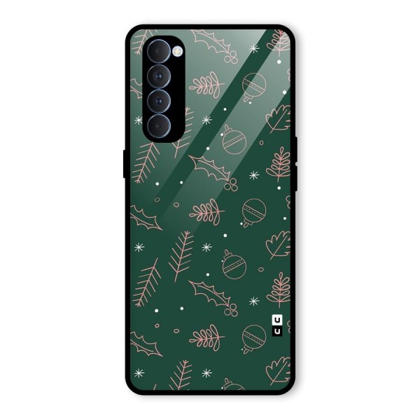 Christmas Vibes Leaves Glass Back Case for Oppo Reno4 Pro