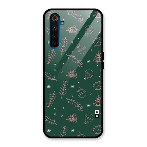 Christmas Vibes Leaves Glass Back Case for Realme 6 Pro