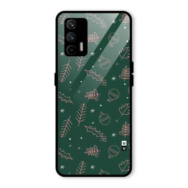 Christmas Vibes Leaves Glass Back Case for Realme GT 5G