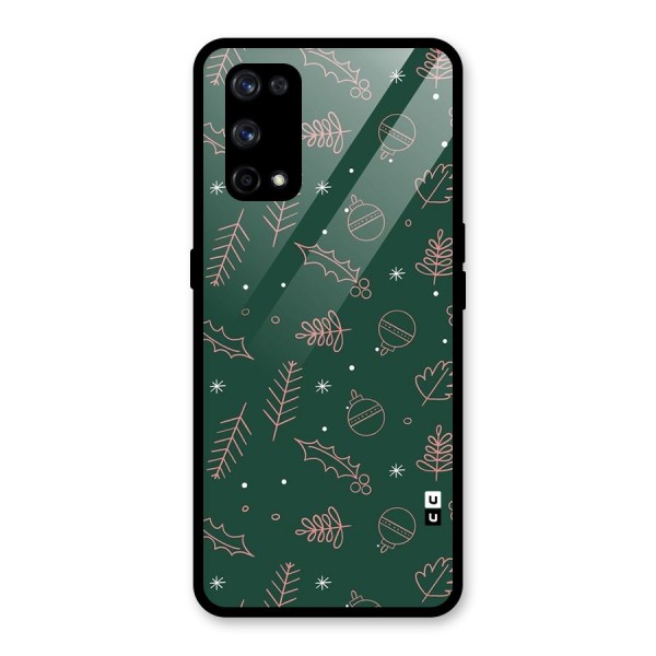 Christmas Vibes Leaves Glass Back Case for Realme X7 Pro