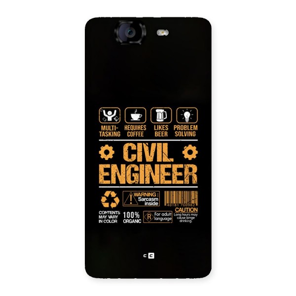 Civil Engineer Back Case for Canvas Knight A350