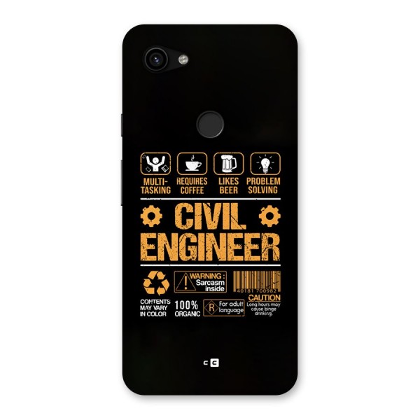 Civil Engineer Back Case for Google Pixel 3a XL