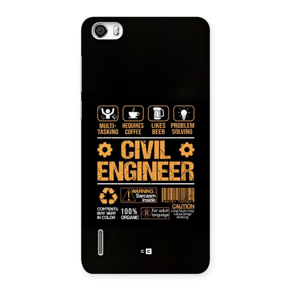 Civil Engineer Back Case for Honor 6