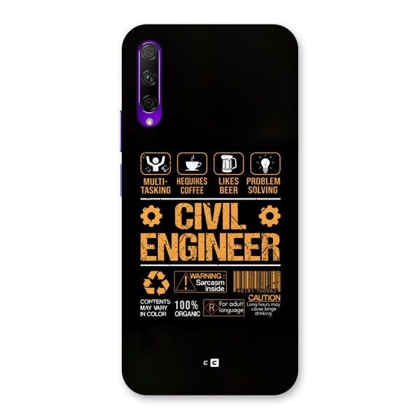 Civil Engineer Back Case for Honor 9X Pro
