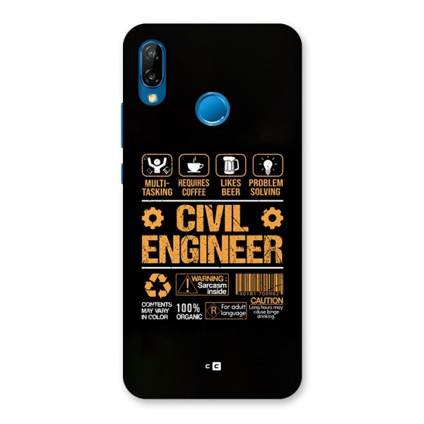 Civil Engineer Back Case for Huawei P20 Lite