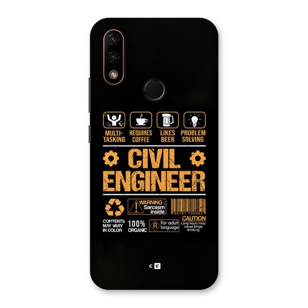 Civil Engineer Back Case for Lenovo A6 Note