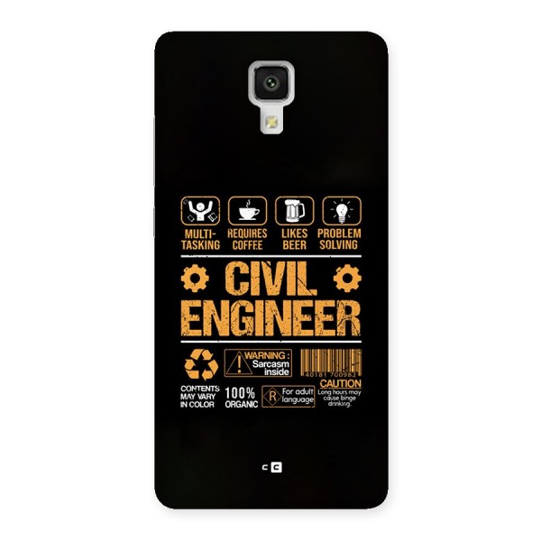 Civil Engineer Back Case for Mi4