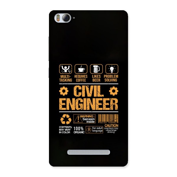 Civil Engineer Back Case for Mi4i