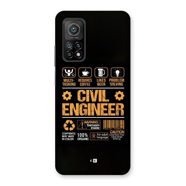 Civil Engineer Back Case for Mi 10T Pro 5G