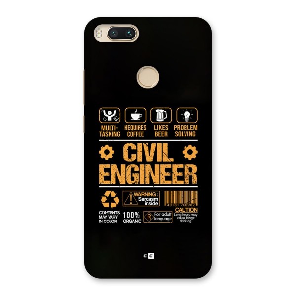 Civil Engineer Back Case for Mi A1