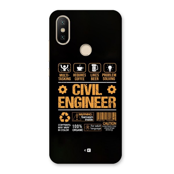 Civil Engineer Back Case for Mi A2