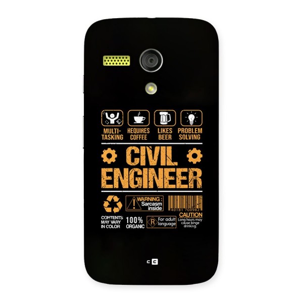 Civil Engineer Back Case for Moto G