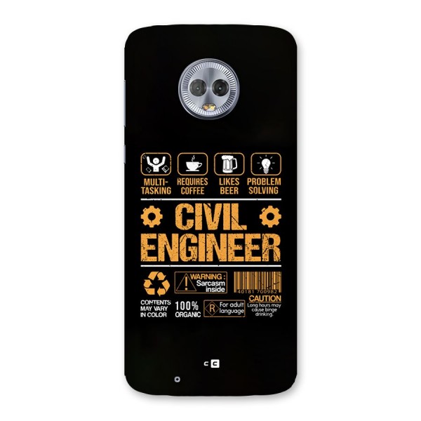 Civil Engineer Back Case for Moto G6