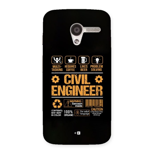 Civil Engineer Back Case for Moto X