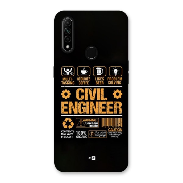 Civil Engineer Back Case for Oppo A31