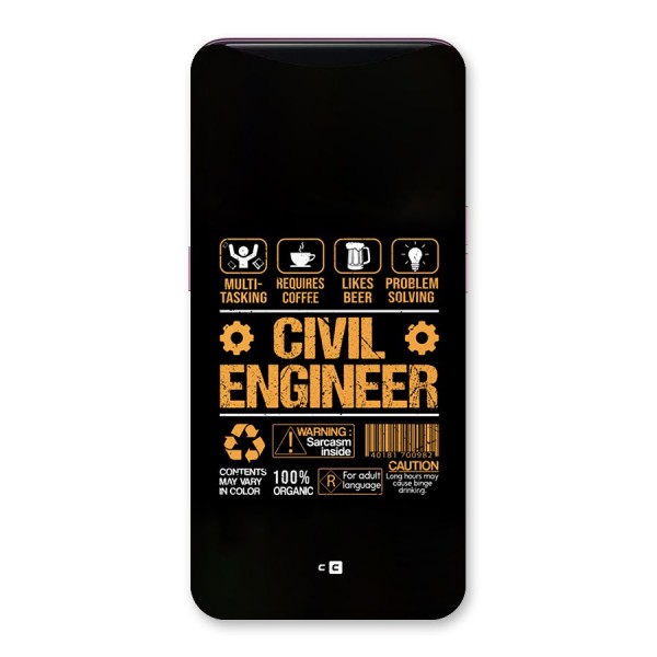 Civil Engineer Back Case for Oppo Find X