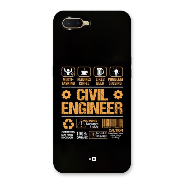 Civil Engineer Back Case for Oppo K1