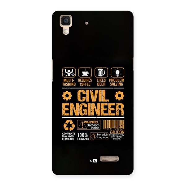 Civil Engineer Back Case for Oppo R7