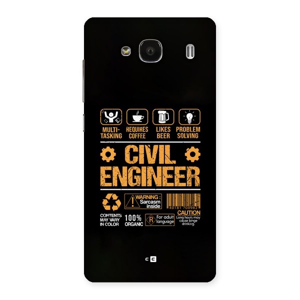 Civil Engineer Back Case for Redmi 2s