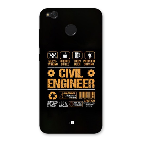 Civil Engineer Back Case for Redmi 4