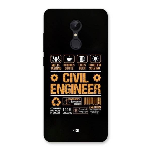 Civil Engineer Back Case for Redmi 5