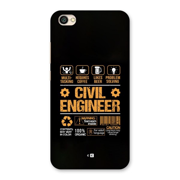 Civil Engineer Back Case for Redmi Y1 Lite